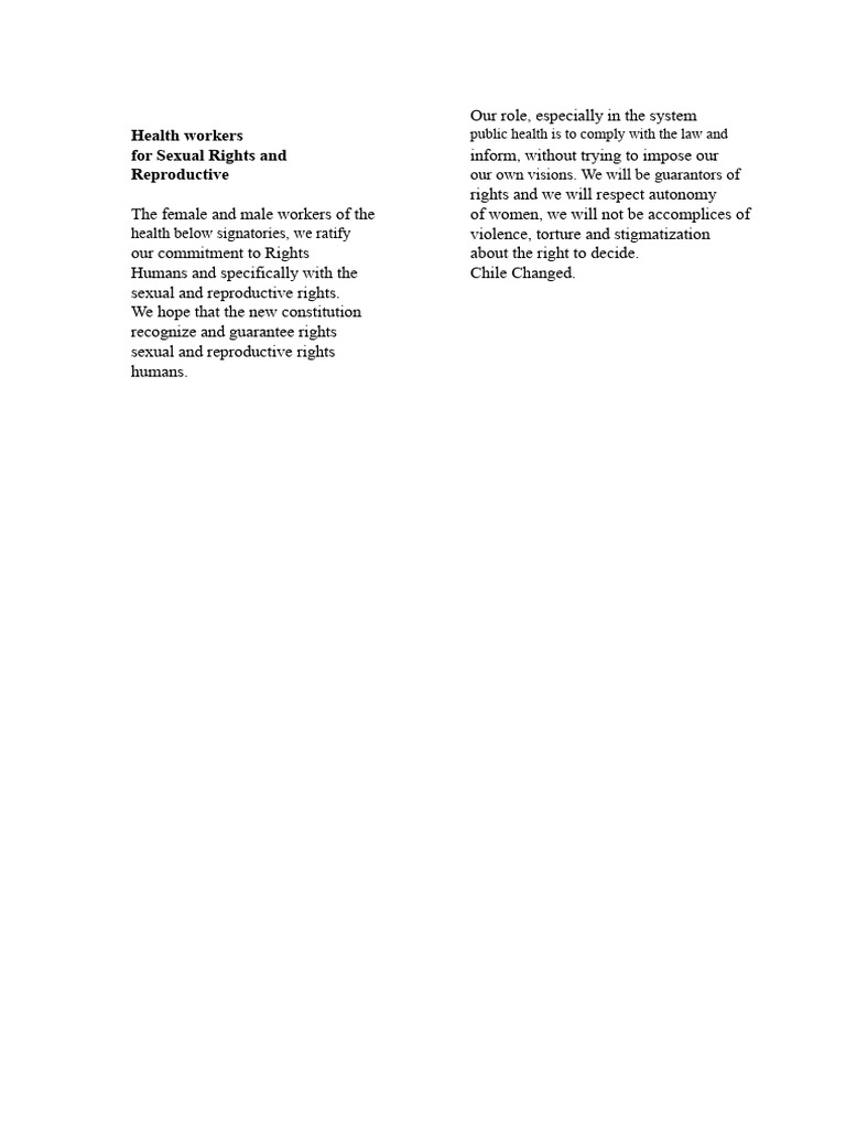 Commitment to Sexual and Reproductive Rights | PDF | Health Care | Medicine