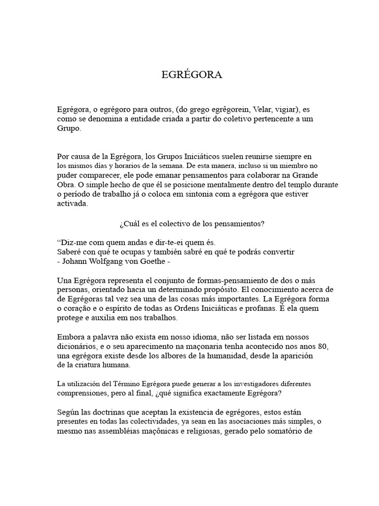 Egrégora: Energía Colectiva y Espiritualidad | PDF | Aristóteles ...
