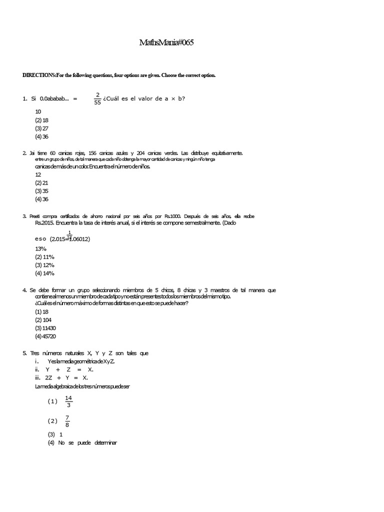 Ejercicios de Matemáticas y Soluciones | PDF | Matemáticas