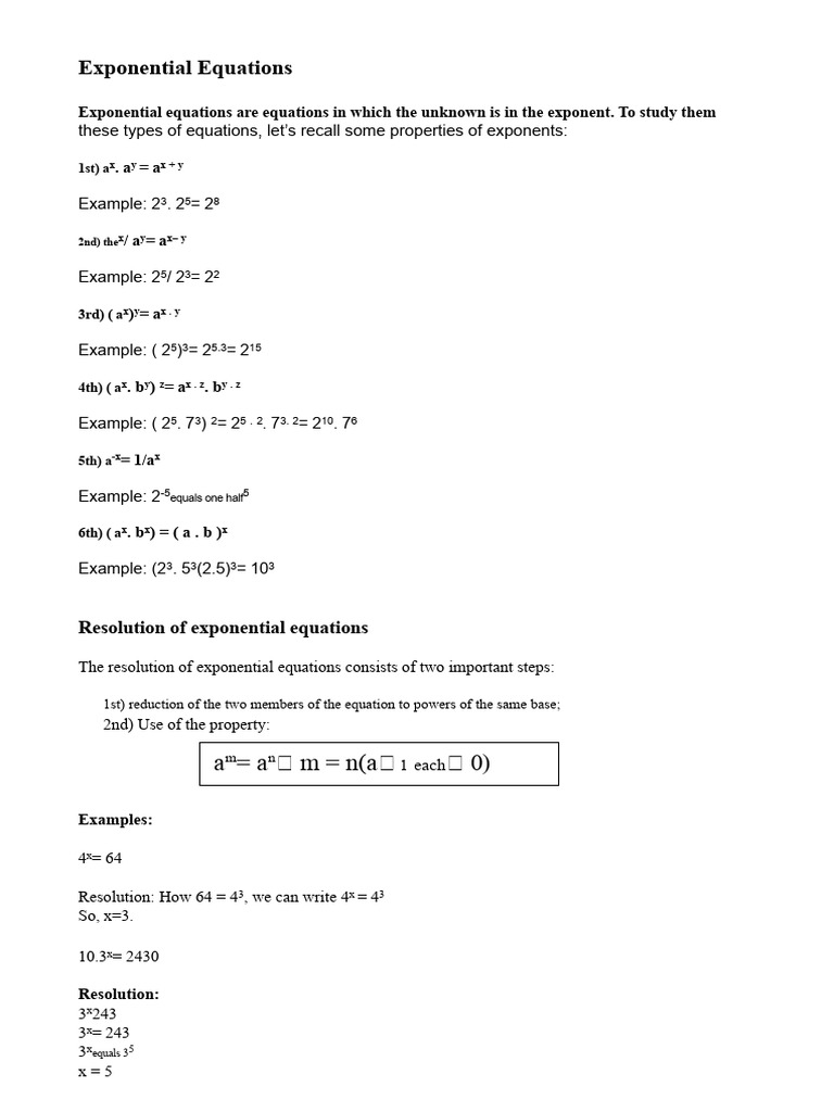 Understanding Exponential Equations and Logarithms | PDF | Logarithm ...