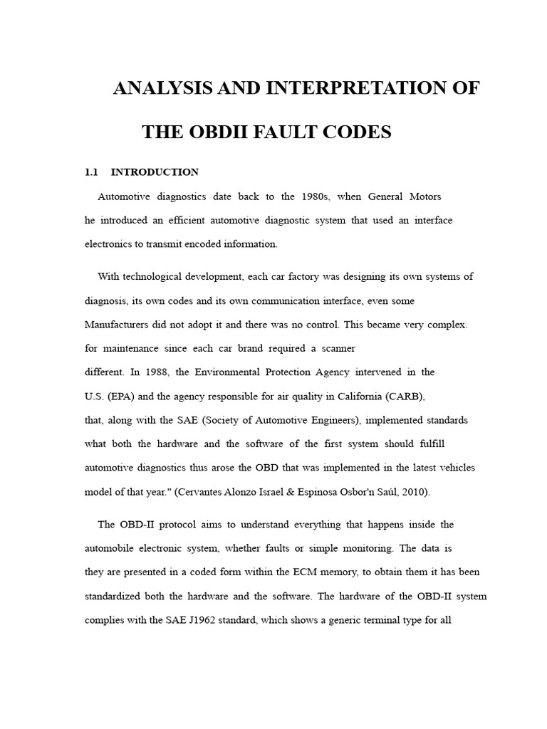 OBDII Fault Codes Analysis Guide | PDF | Vehicle Technology
