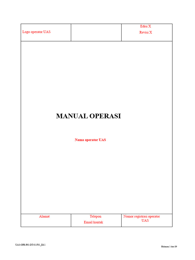 Manual Operasi UAS: Panduan Lengkap | PDF