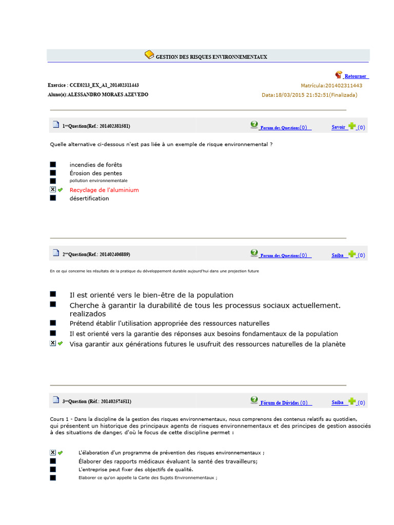 Gestion des Risques Environnementaux | PDF | Environnement naturel | Risque