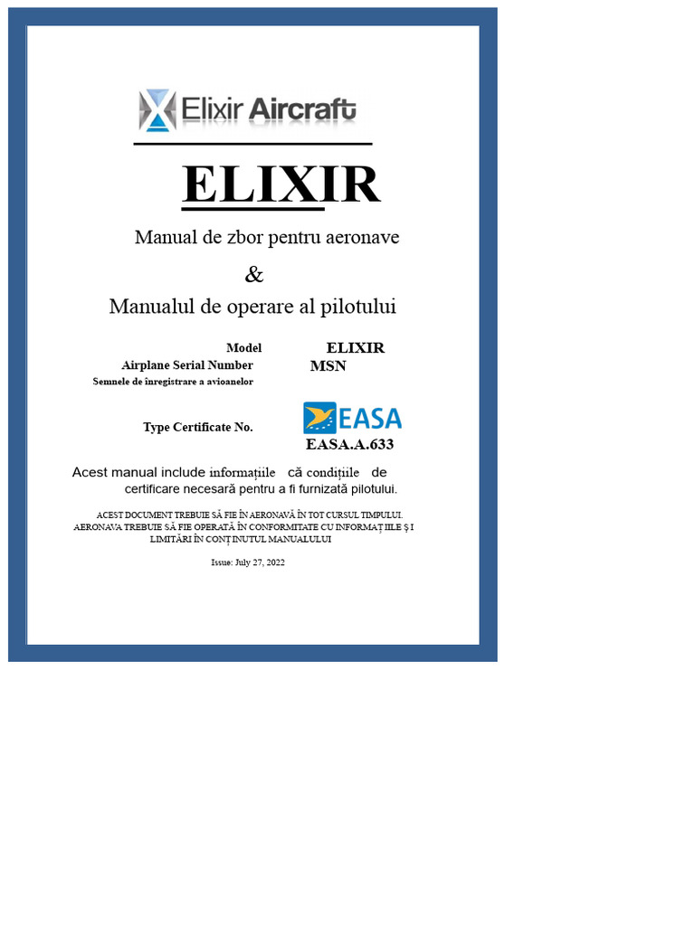 Manual Elixir Aeronave en | PDF