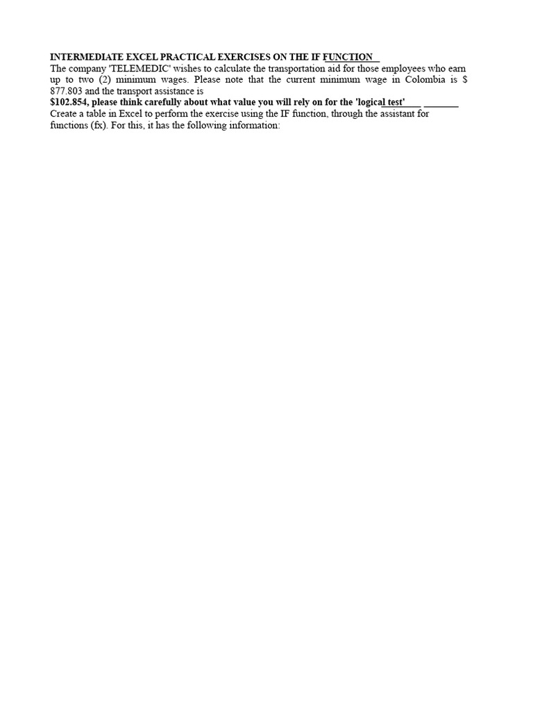 Excel IF Function Exercises Guide | PDF | Salary | Business
