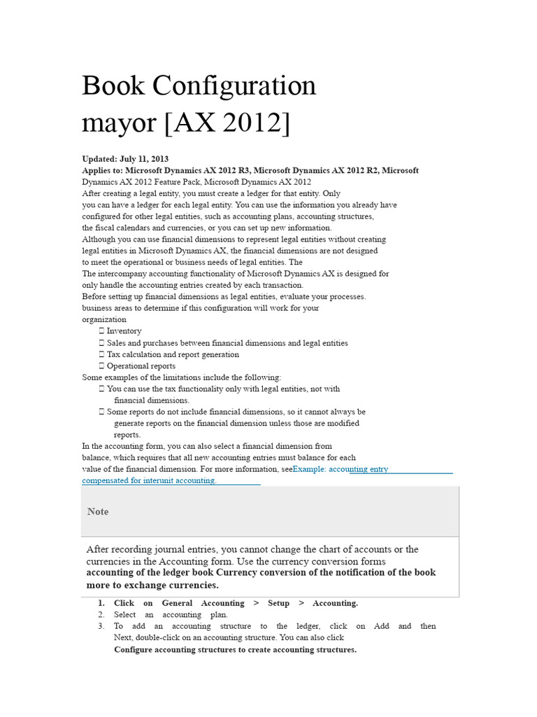 General Ledger AX 2012 | PDF | Debits And Credits | Currency