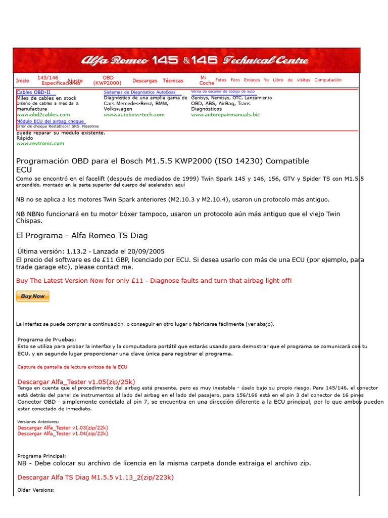 El Centro de Recursos Técnicos Alfa Romeo 145 y 146 - Información de ...