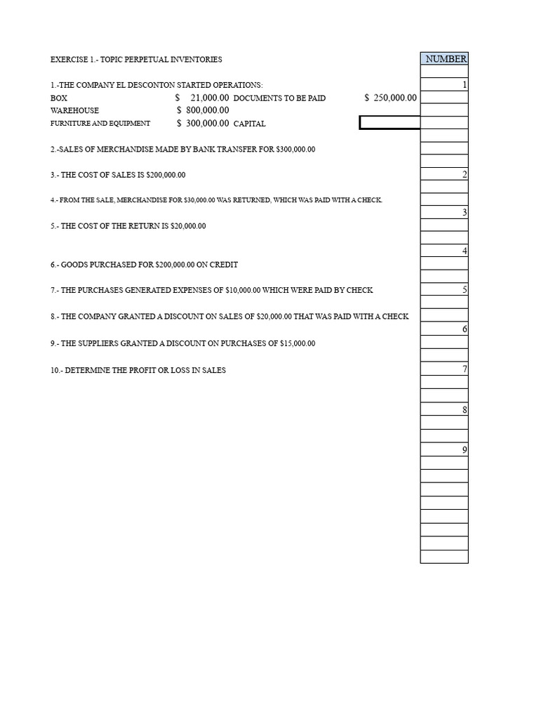 Exercise 5 Perpetual Inventories | PDF | Cost Of Goods Sold | Banks
