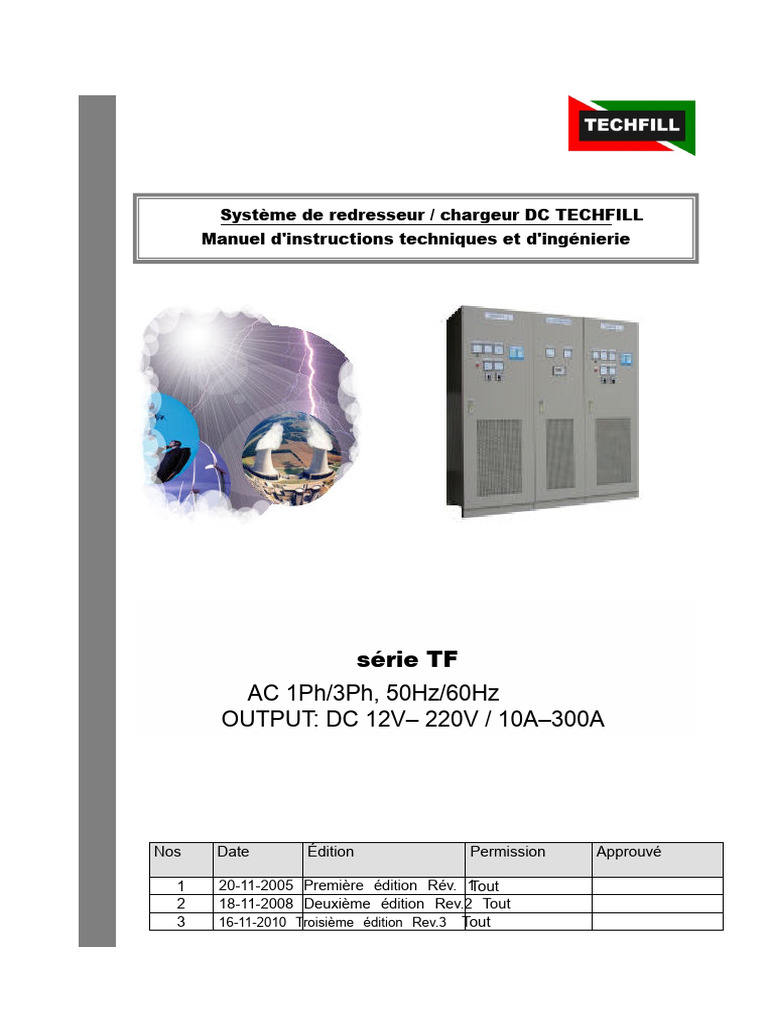 Manuel Technique Redresseur DC TECHFILL | PDF | Courant continu haute ...