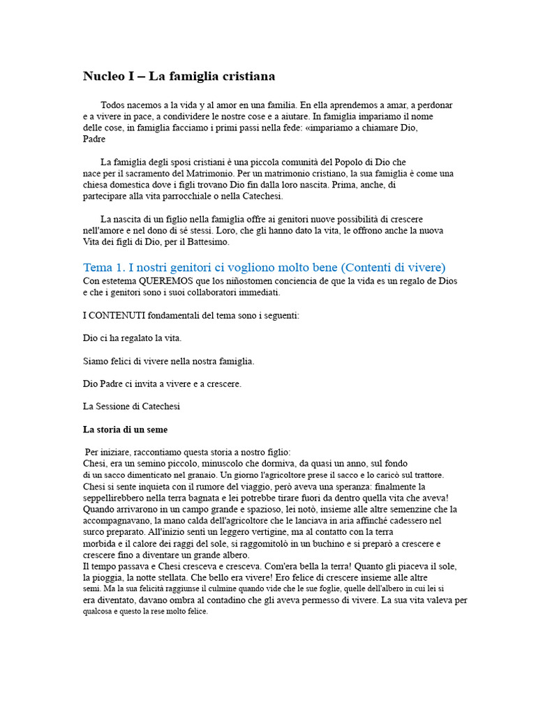 I Primi Passi Nella Fede Nucleo 1 | PDF