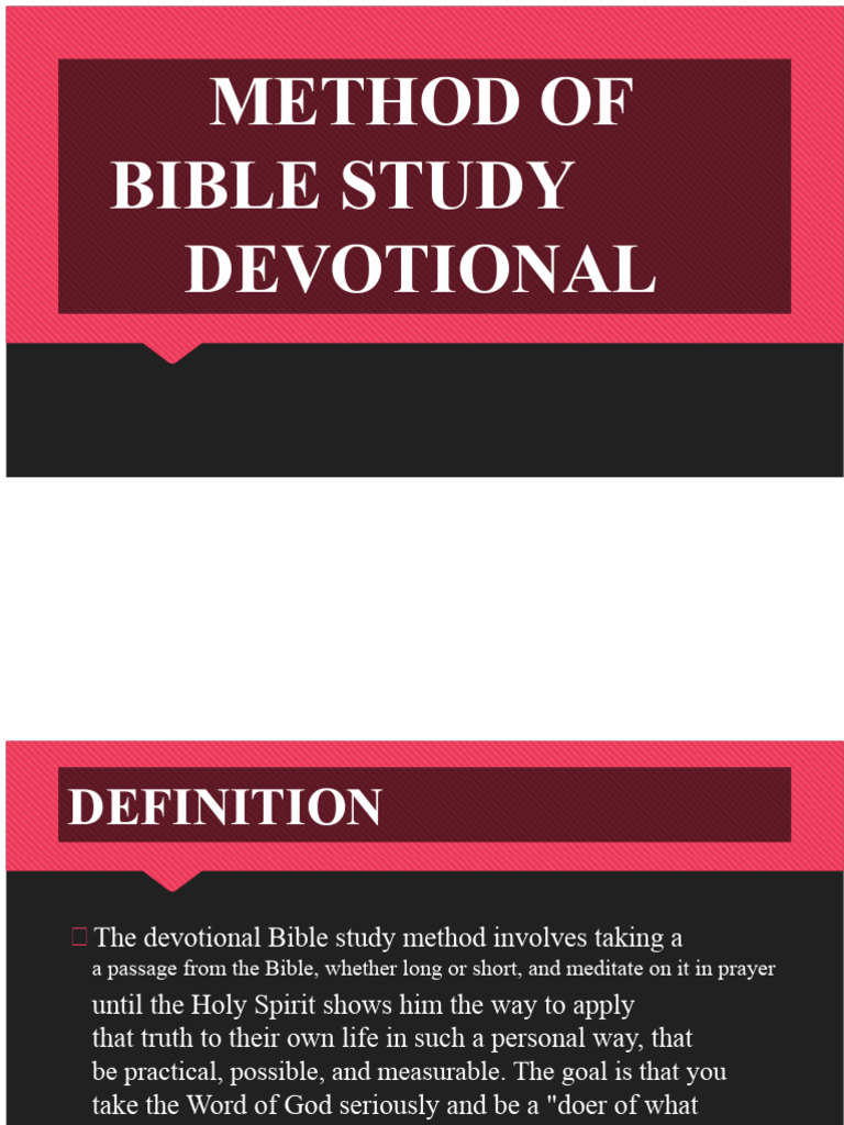 Devotional Bible Study Method Guide | PDF | Epistle To The Philippians ...