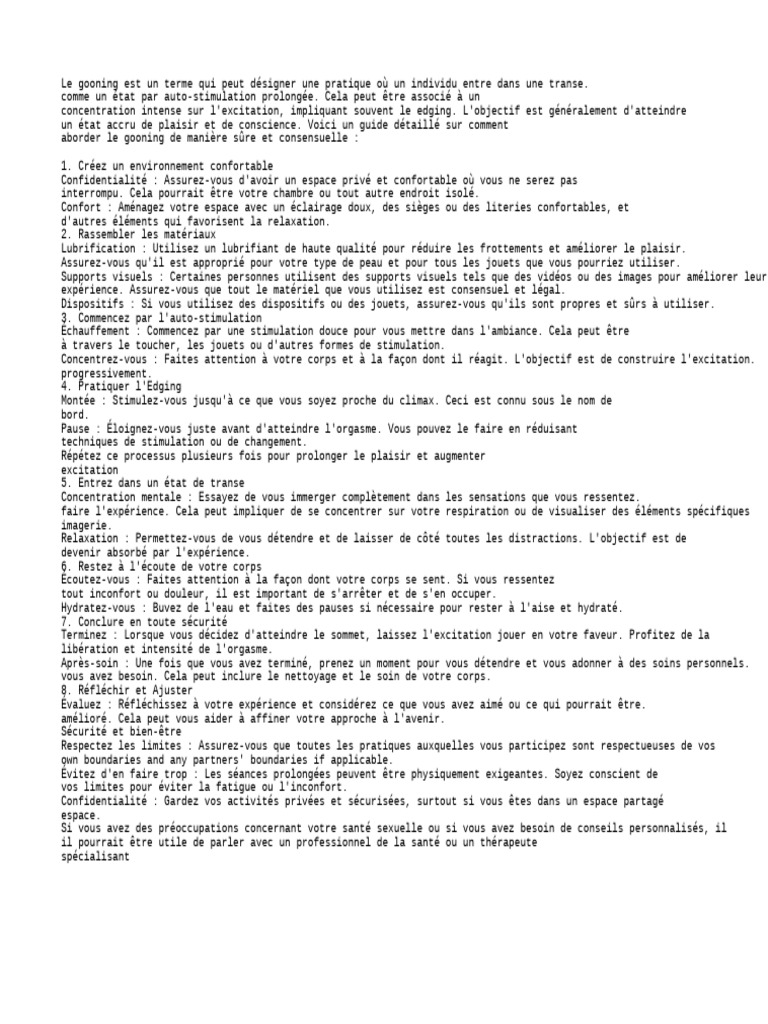 Guide pratique du gooning sécurisé | PDF | Orgasme