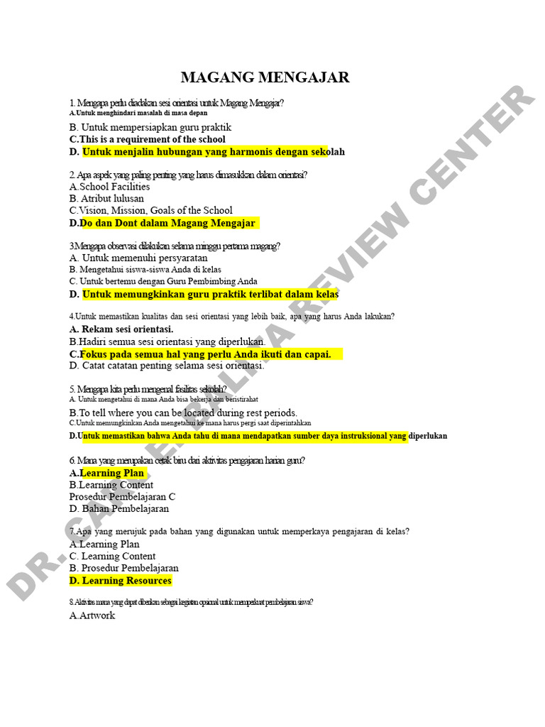 Panduan Magang Mengajar yang Efektif | PDF