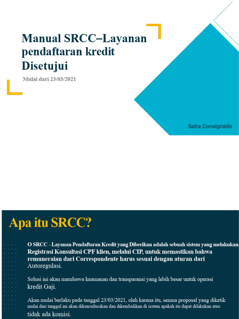 Panduan SRCC untuk Pendaftaran Kredit | PDF