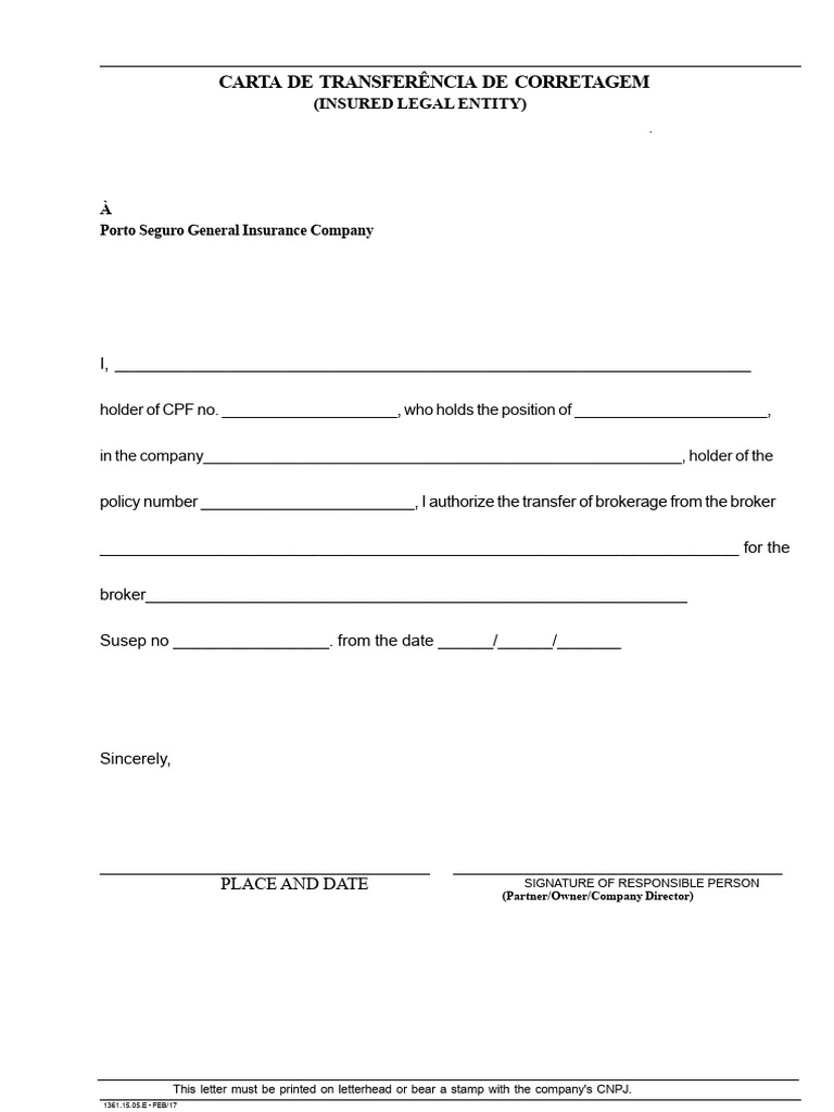 Transferência de Corretagem Seguros | PDF