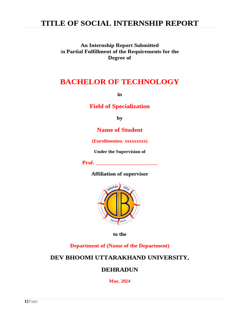 Format of All Type of Internship Report | PDF | Chess Theory
