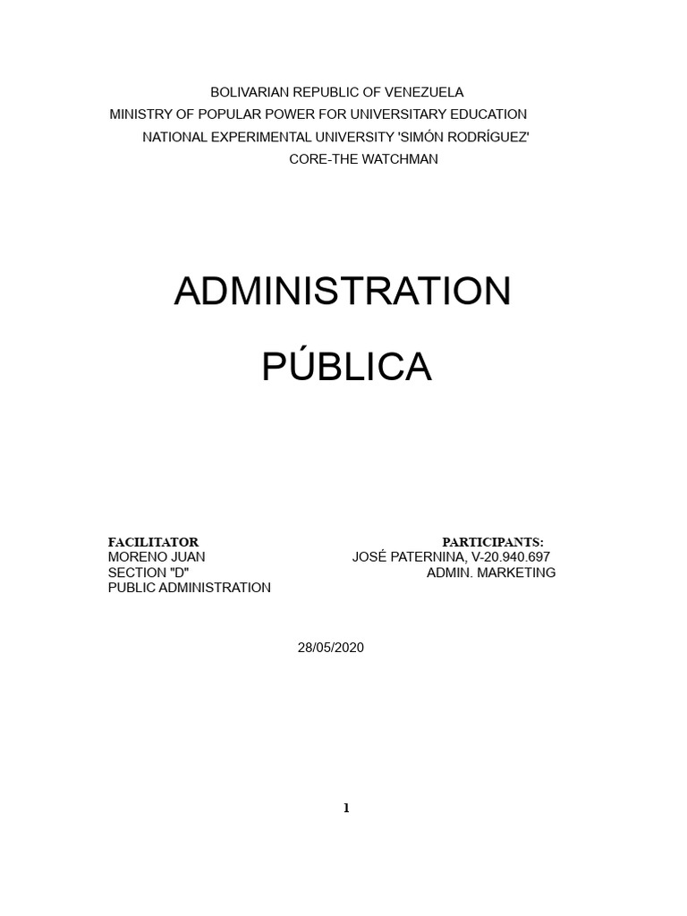 Principles of Public Administration | PDF | Venezuela | Social Sciences