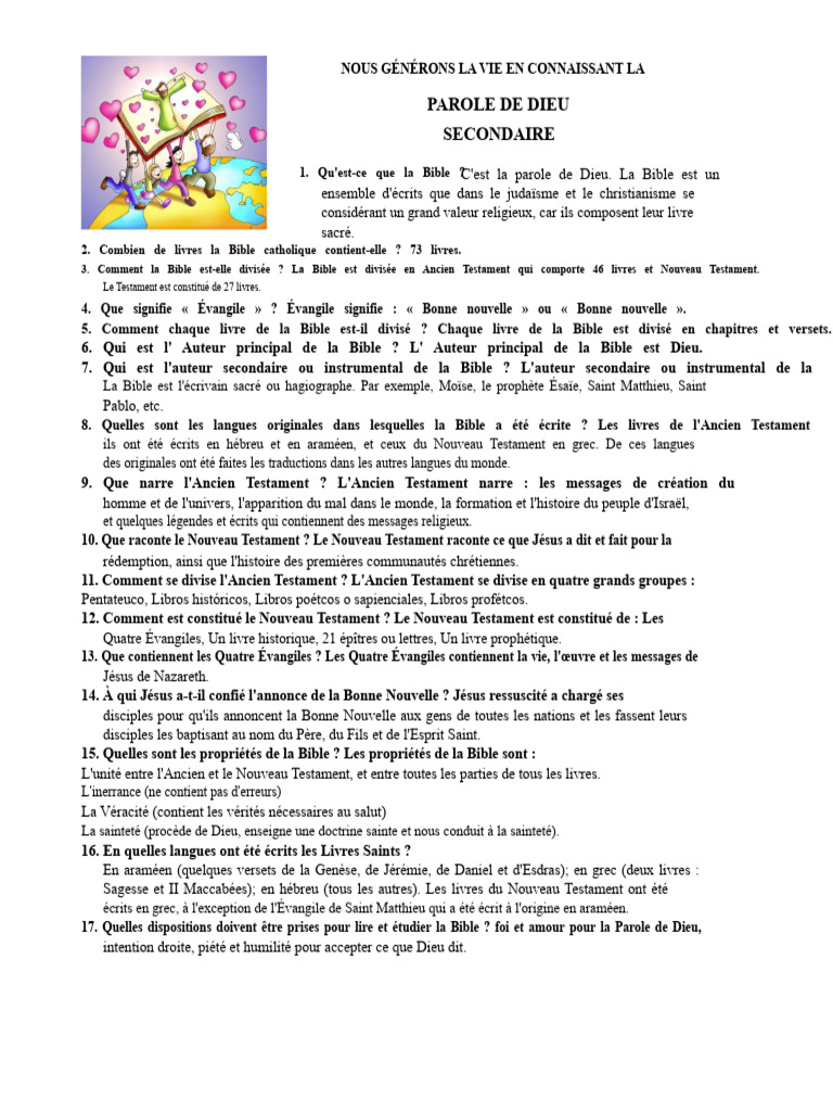 Comprendre la Bible et ses Écrits | PDF | Bible | Nouveau testament