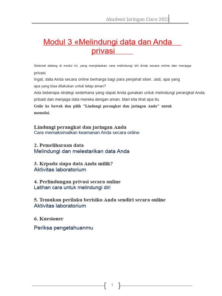 Lindungi Data dan Privasi Online Anda | PDF