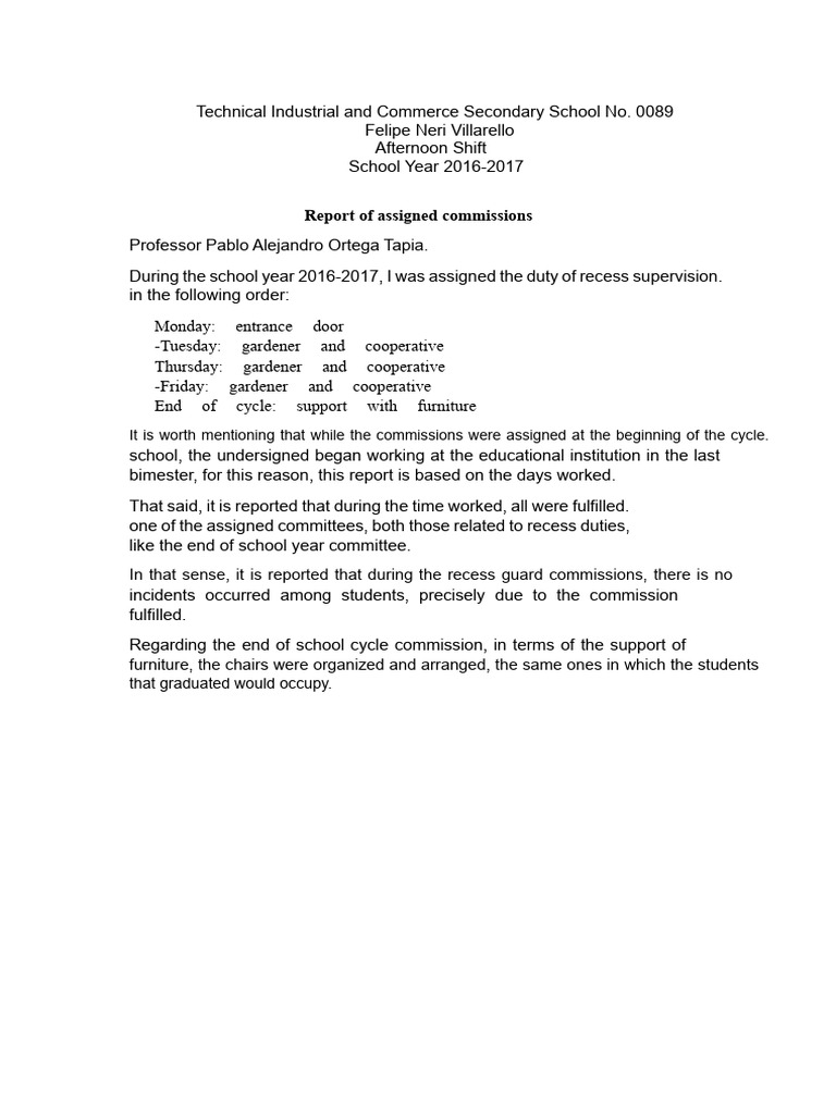 2016-2017 Recess Supervision Report | PDF