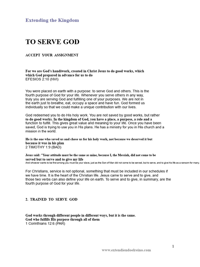 To Serve God | PDF | Theology