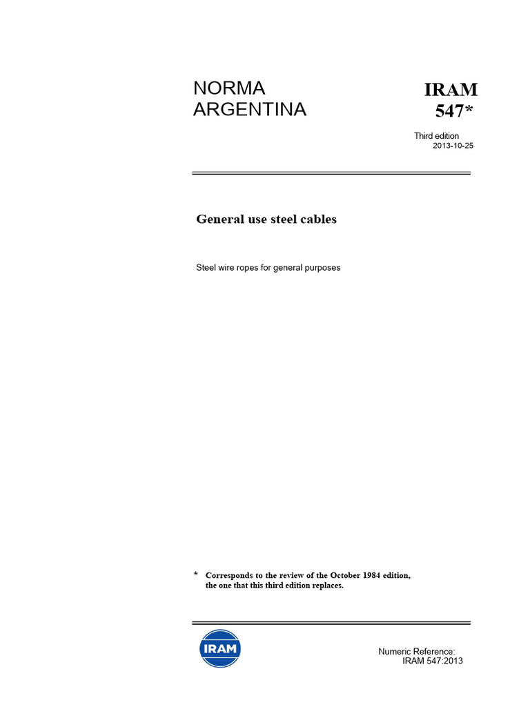General Purpose Steel Cables Standard | PDF | Wire | Manufactured Goods