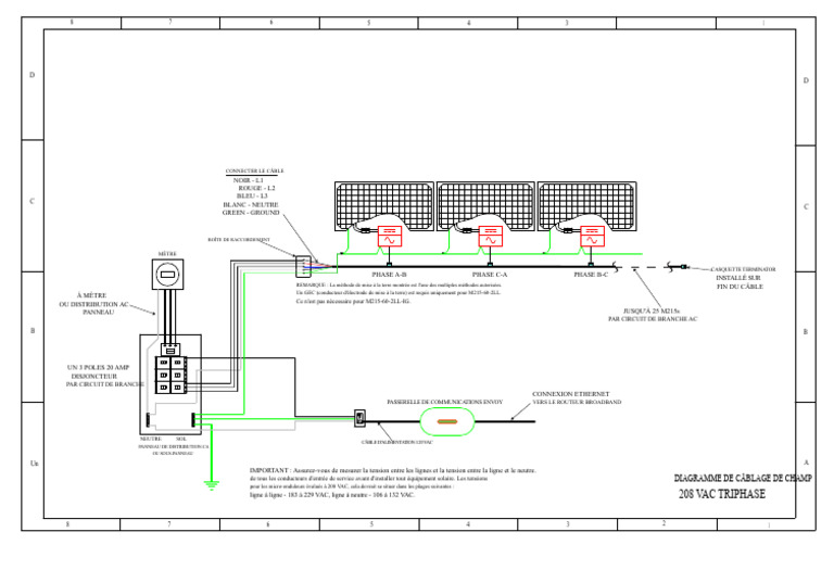 Schéma de câblage 208 VAC triphasé | PDF | Électricité | Biens manufacturés