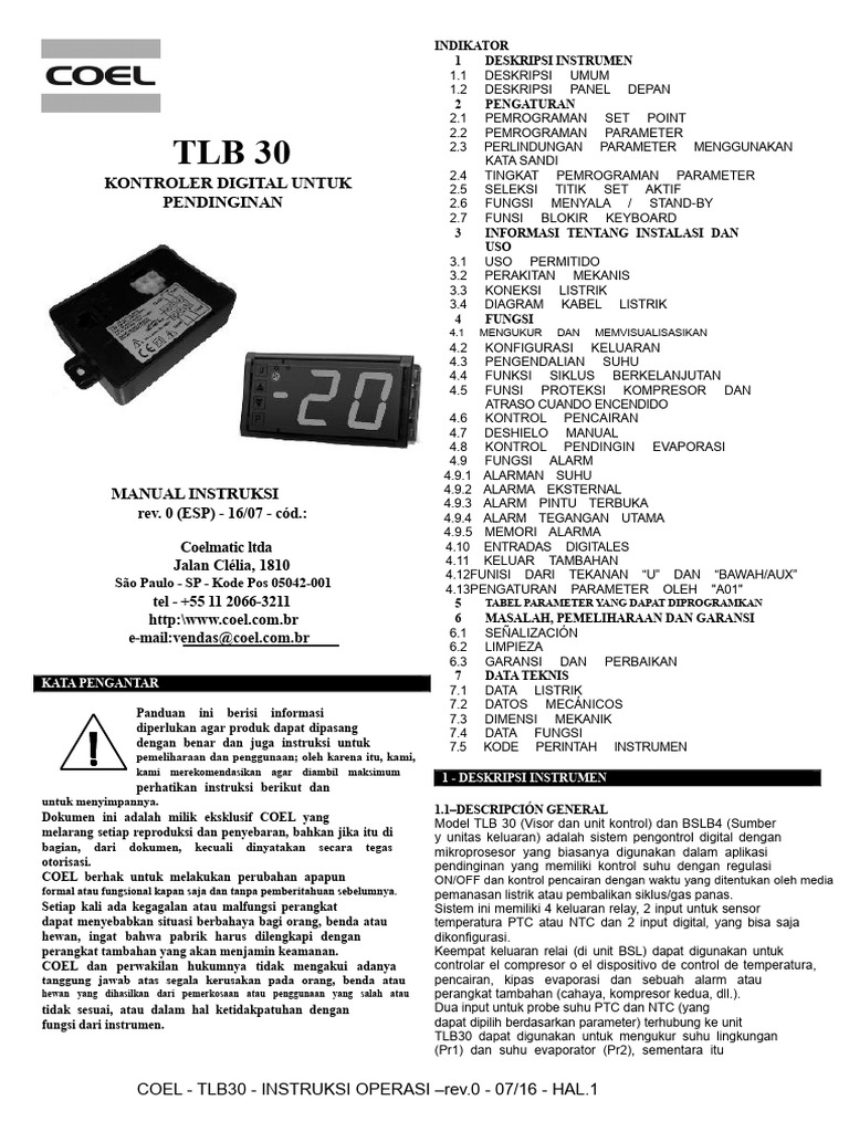 Manual Instruksi TLB30 r0 | PDF