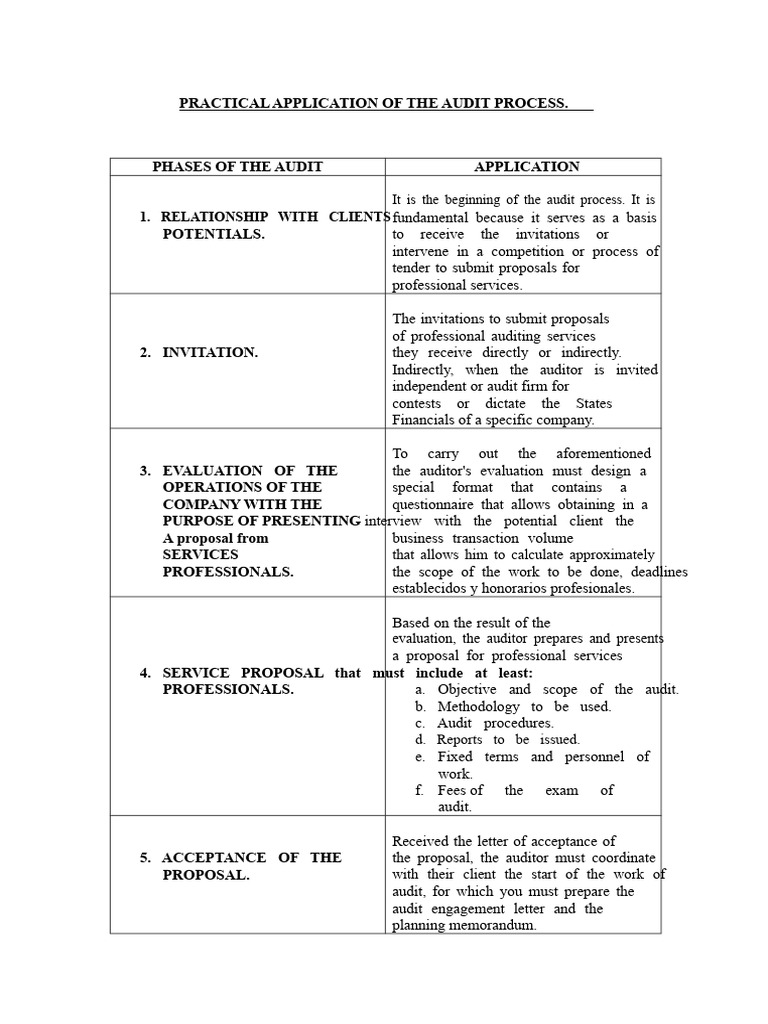 Practical Application of The Audit Process | PDF | Audit | Internal Control