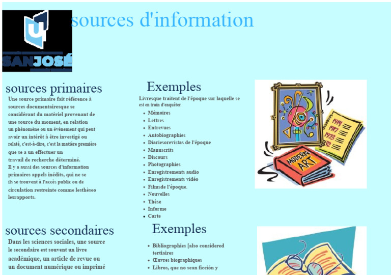 Types de sources d'information en recherche | PDF