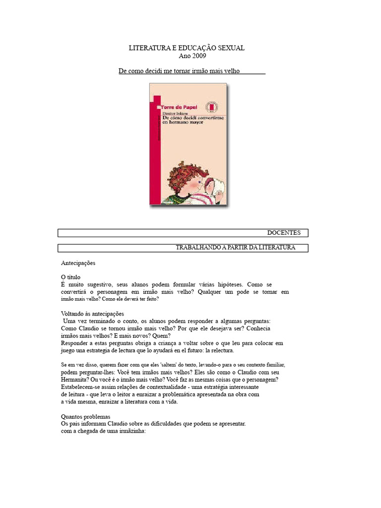 De Como Decidi Me Tornar Irmão Mais Velho | PDF | Cláudio | Realismo ...