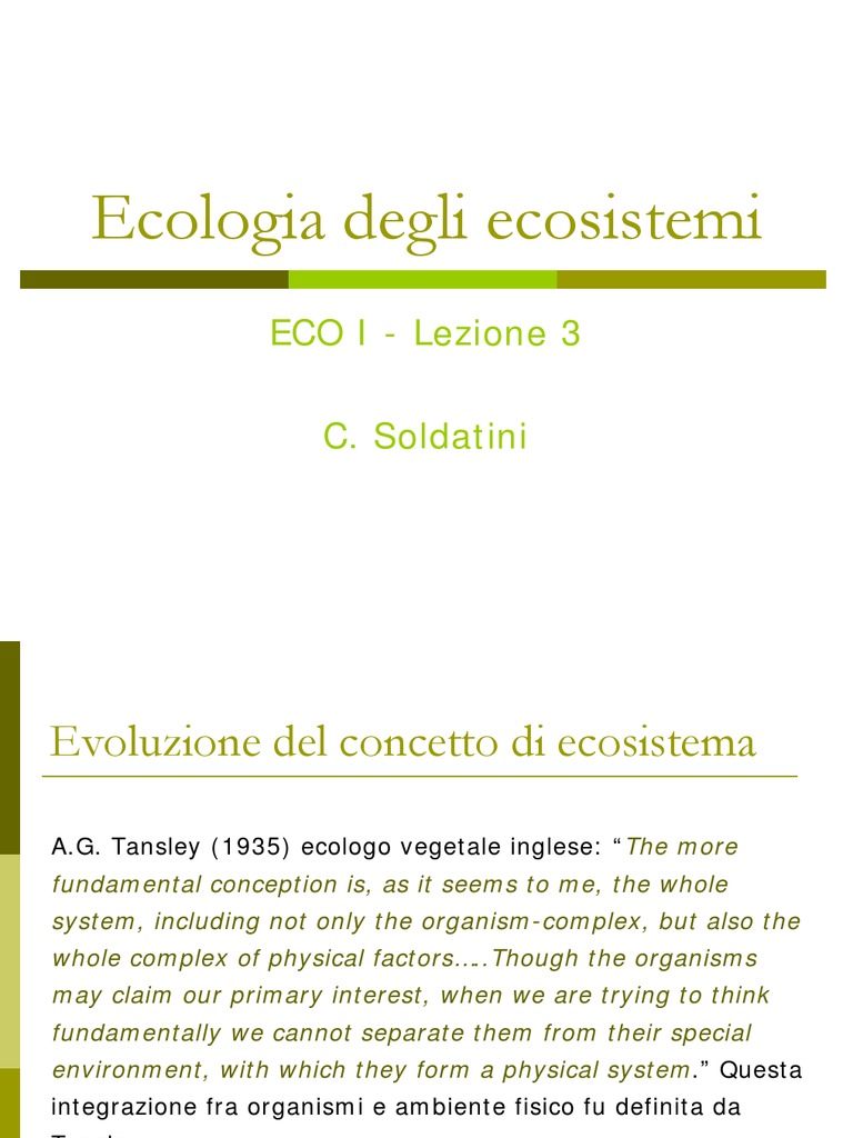 3 - Ecologia Degli Ecosistemi ECO - I | PDF