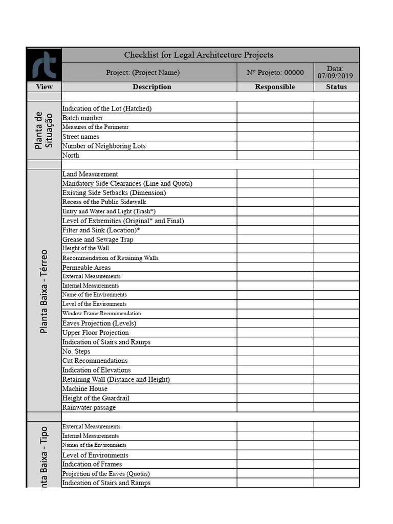 Legal Architecture Project Checklist | PDF | Stairs | Building Engineering