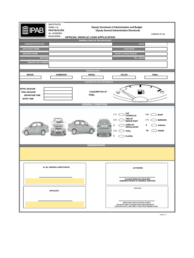 Official Vehicle Loan Application Form | PDF | Fuel Economy In ...