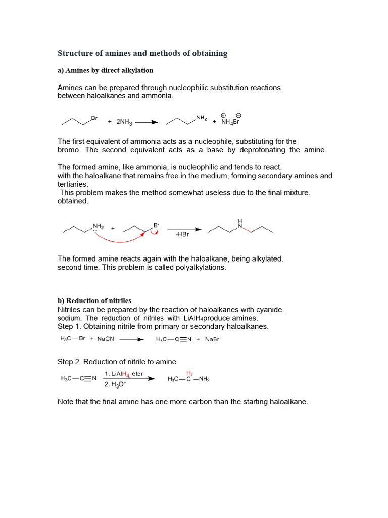 Structure of Amines and Methods of Obtaining | PDF