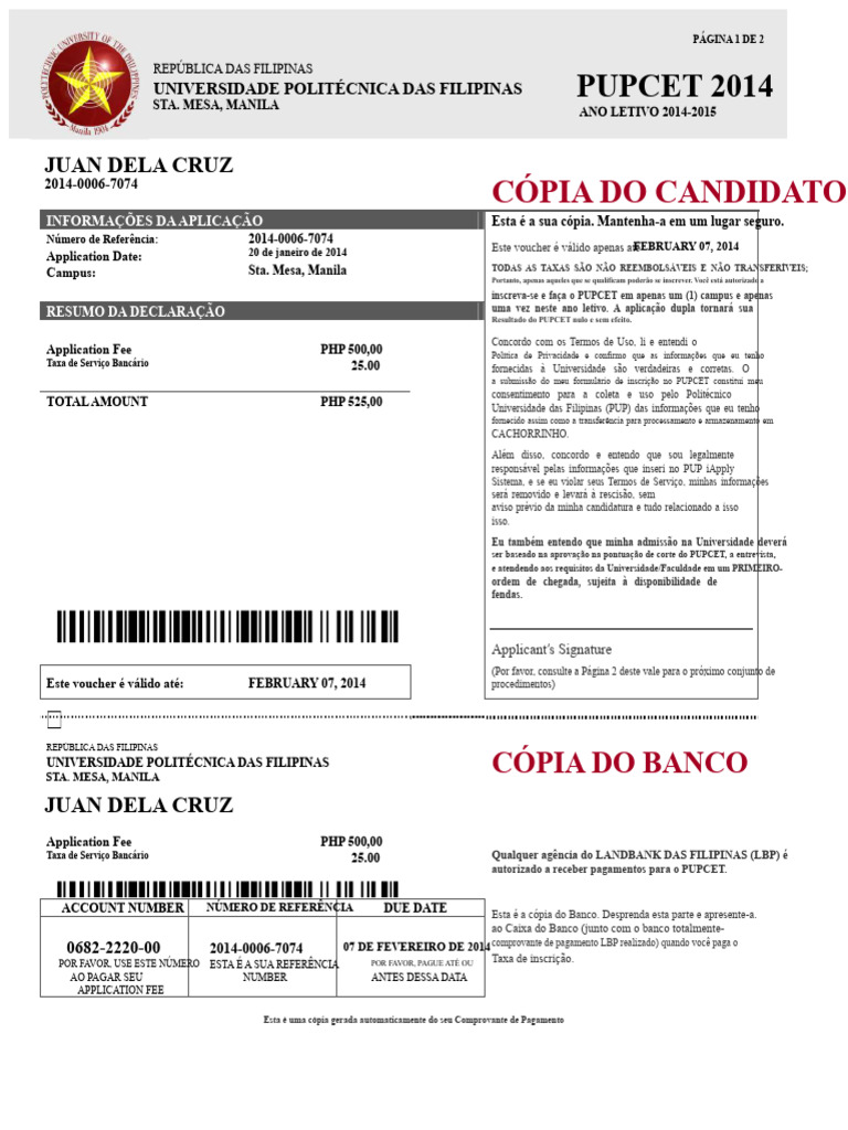 Instruções para Inscrição no PUPCET 2014 | PDF | Cupom | Informática