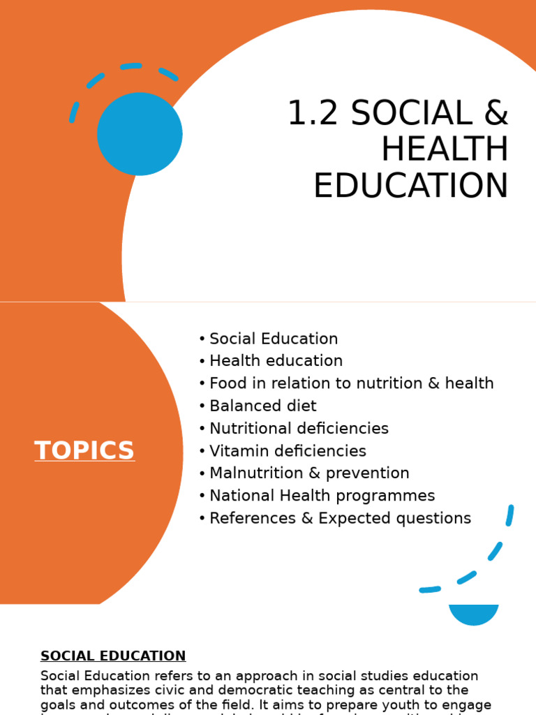 Social and Health Education Overview | PDF | Malnutrition | Human Nutrition