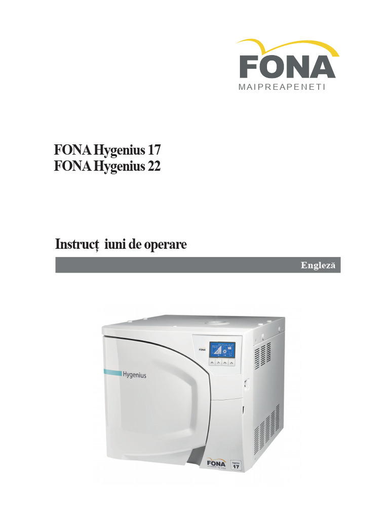 Manualul Operatorului Fona Hygenius | PDF