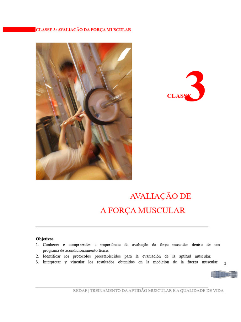 Avaliação da Força Muscular: Métodos e Objetivos | PDF
