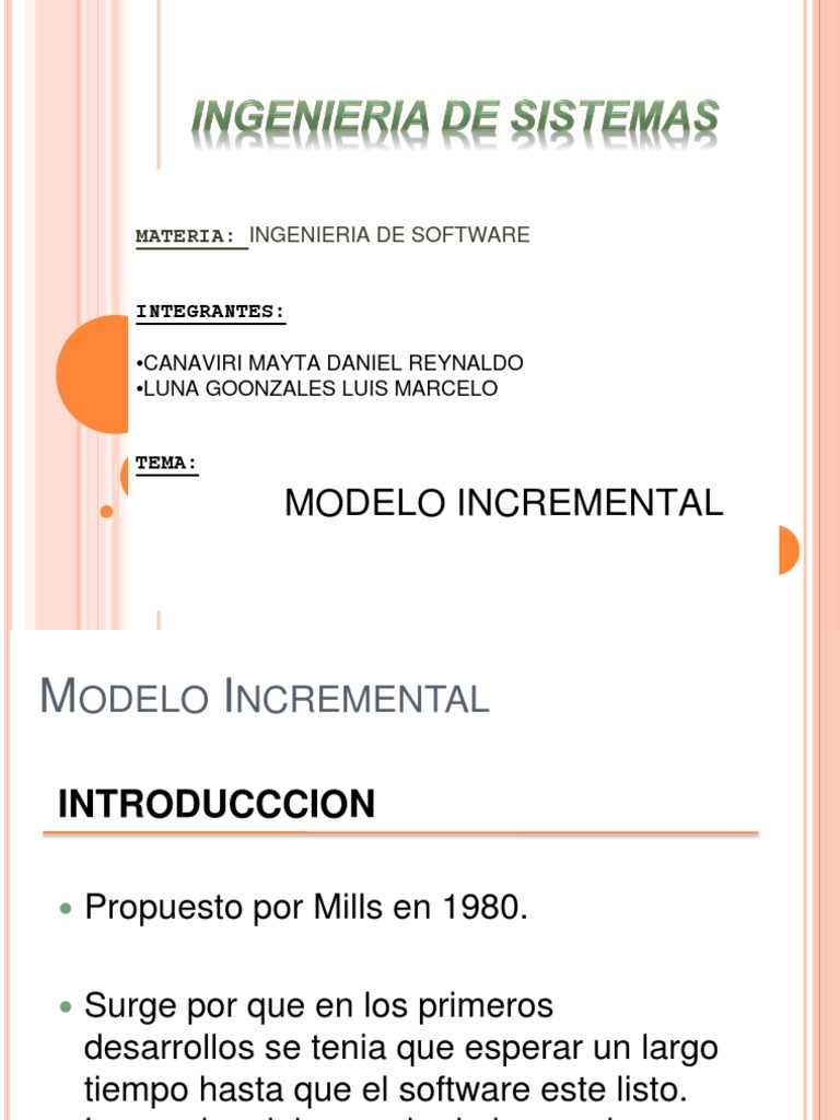 Modelos Incremental (Final1) | PDF | Ingeniería de software | Software