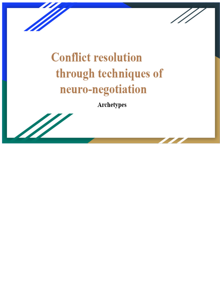 Jungian Archetypes in Conflict Resolution | PDF | Analytical Psychology ...