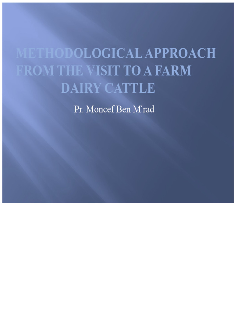 Dairy Farm Methodology and Analysis | PDF | Dairy Cattle | Cattle