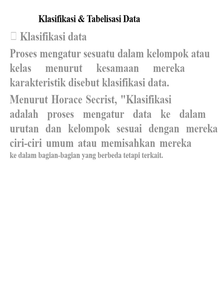 Klasifikasi dan Tabelisasi Data Efektif | PDF