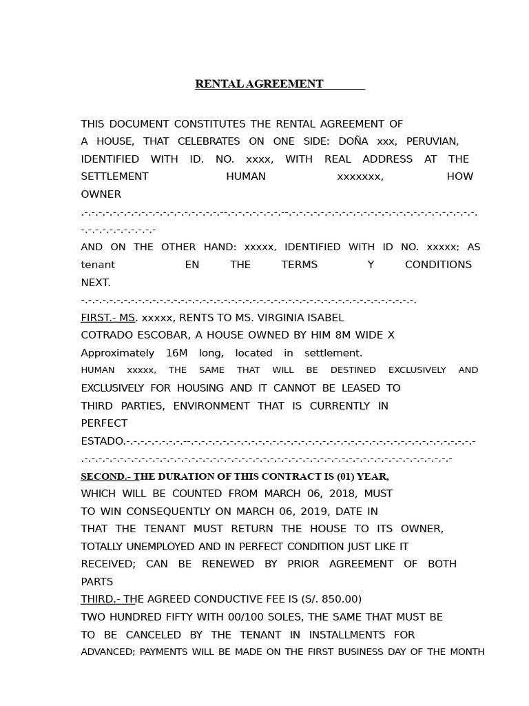 Rental Agreement House | PDF | Contract Law | Civil Law (Legal System)