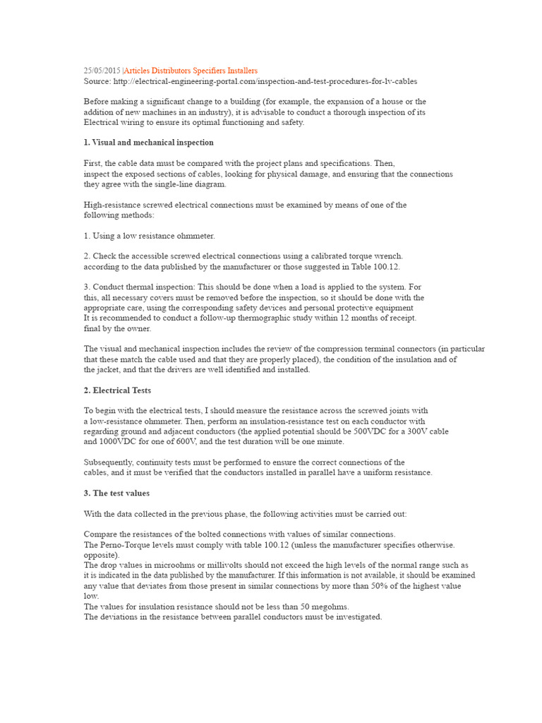 Electrical Wiring Inspection Guide | PDF | Electrical Connector | Screw
