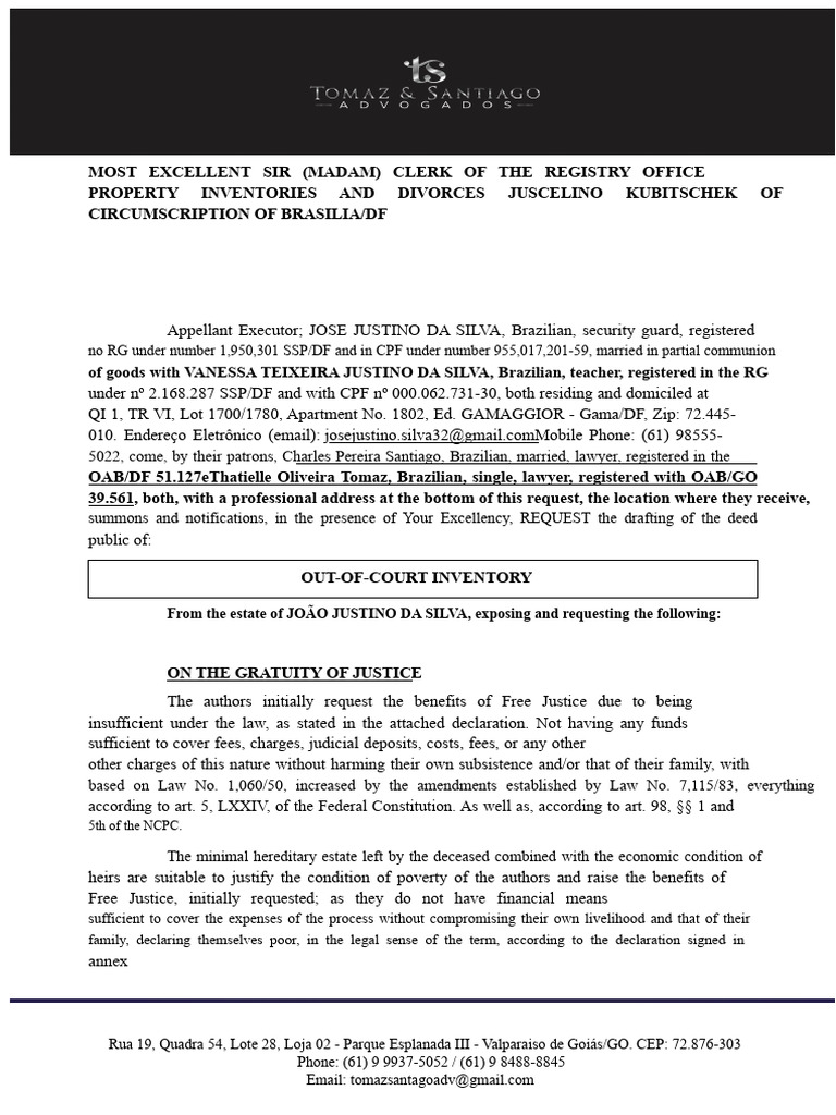 Out-of-Court Inventory Request Brasilia | PDF | Justice | Crime & Violence