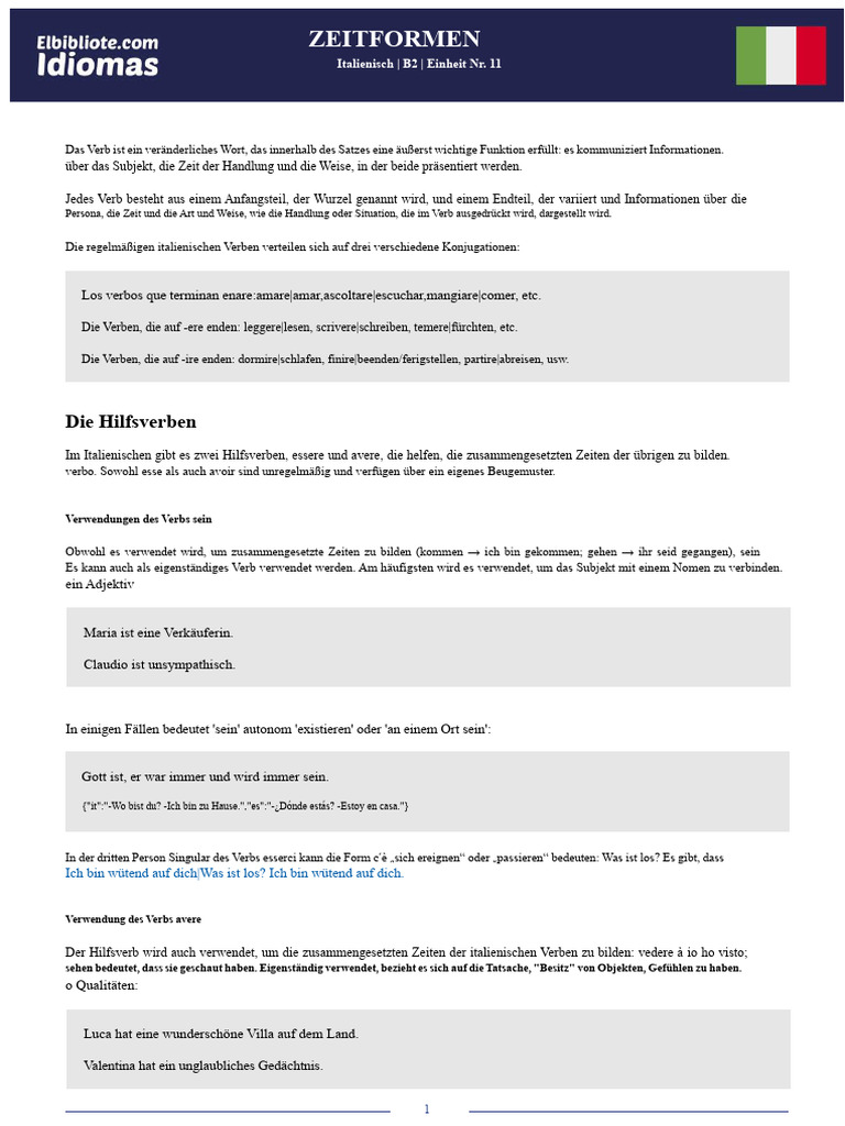 Anpassung Italienisch B2 11 | PDF