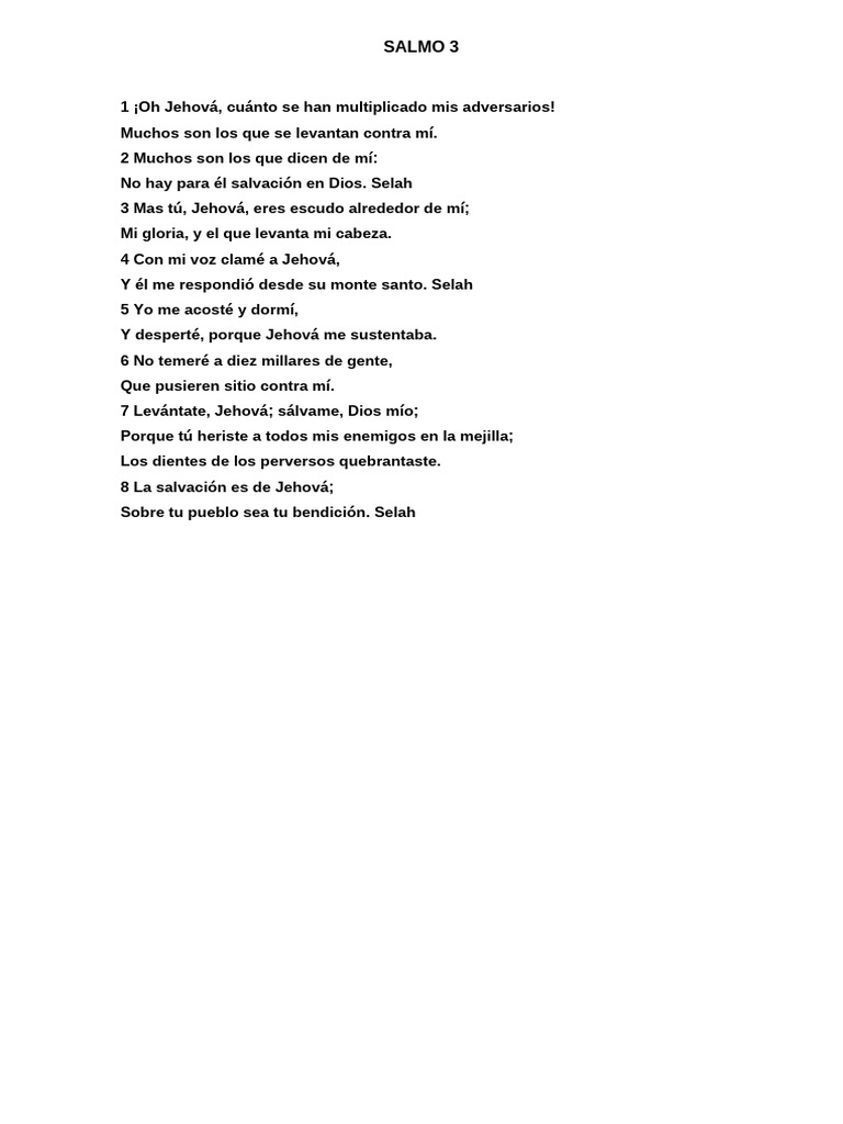 Salmo 3: Confianza en la Salvación Divina | PDF