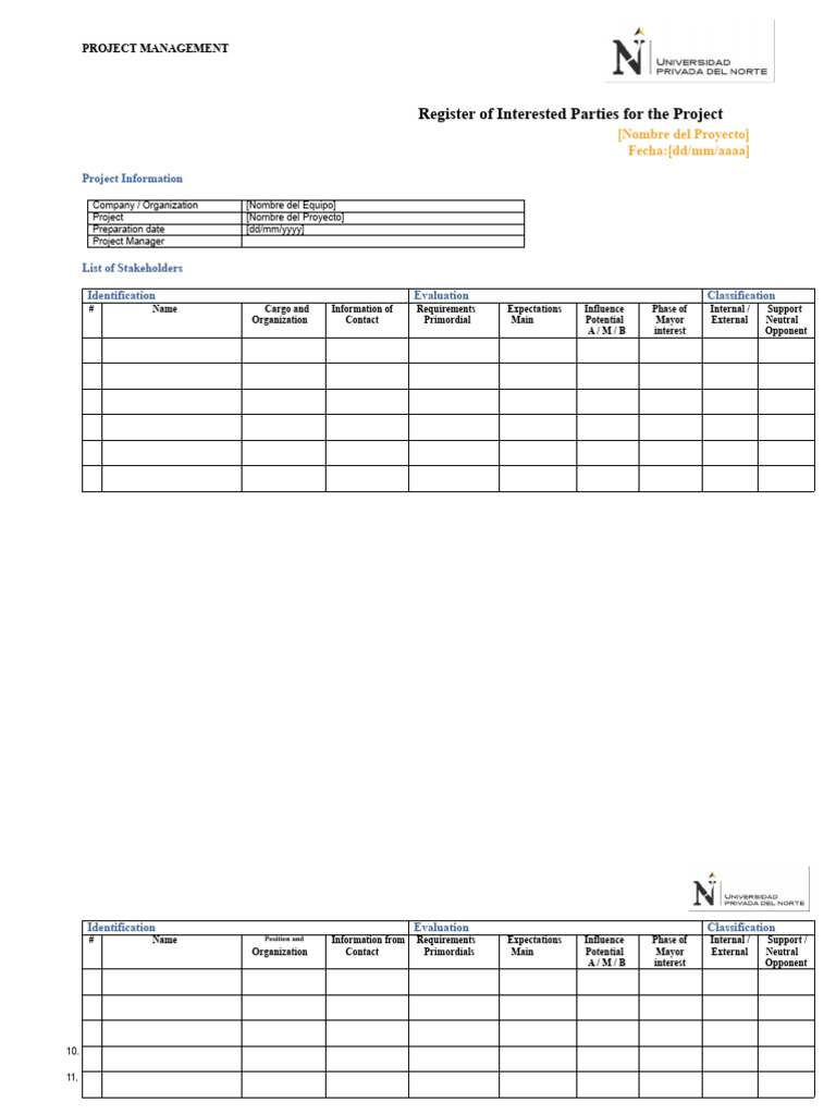 Project Stakeholder Registration Guide | PDF