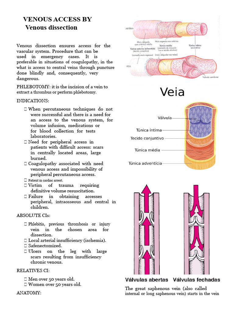 Venous Access by Venous Dissection | PDF | Vein | Cardiovascular System